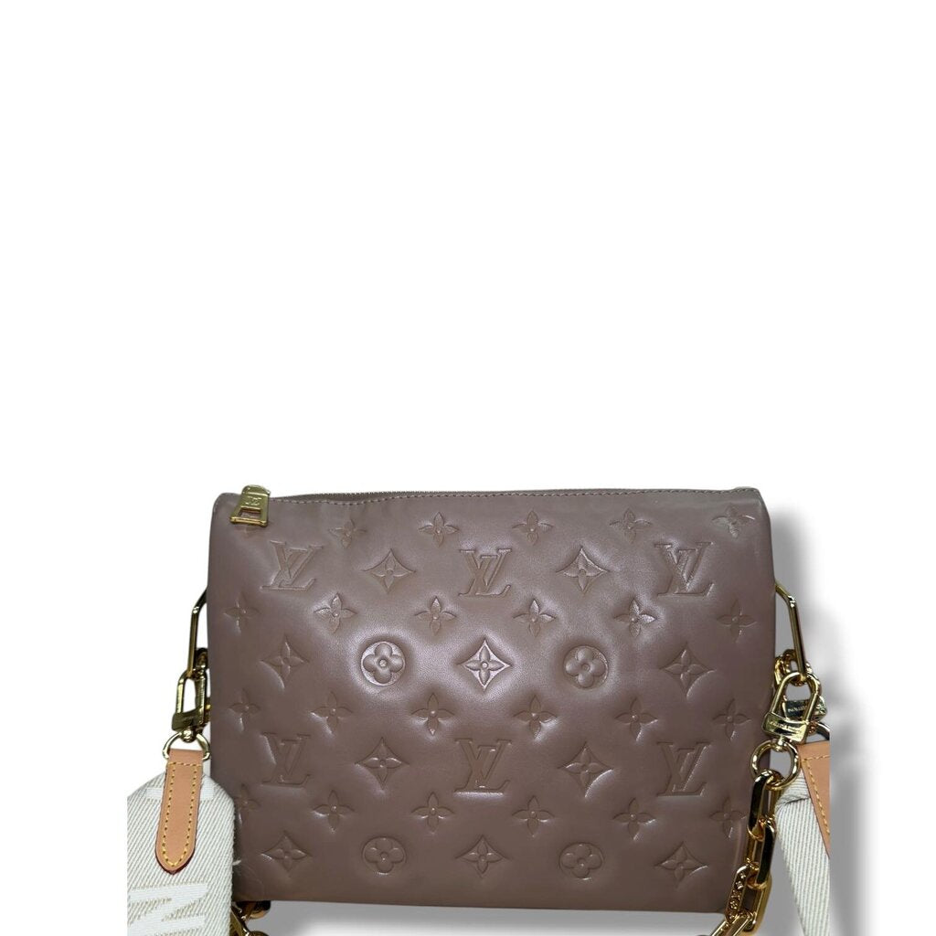 Louis Vuitton Coussin Monogram Embossed Crossbody Bag Taupe PM