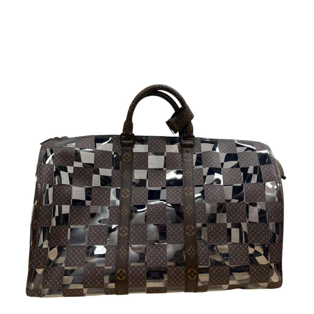 Louis Vuitton PVC Monogram Chess Keepall Bandouliere Bag 50