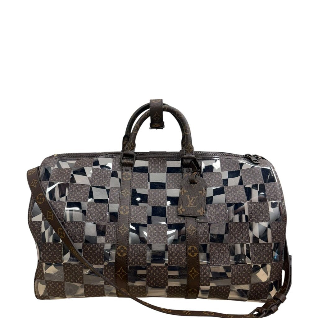 Louis Vuitton PVC Monogram Chess Keepall Bandouliere Bag 50