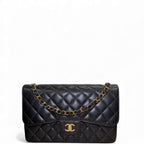 Chanel Caviar Double Flap Shoulder Bag Black Jumbo