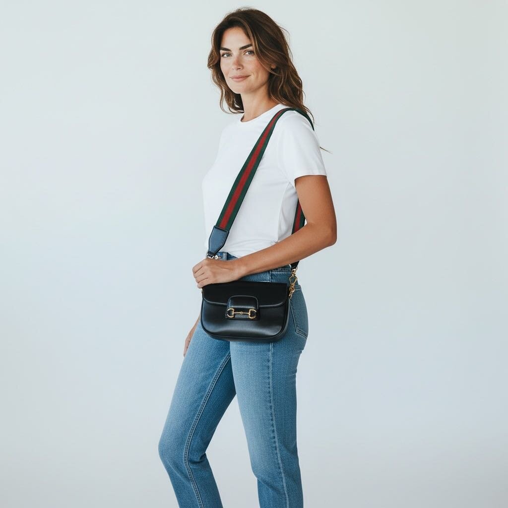 Gucci Horsebit 1955 Leather Shoulder Bag Black Small