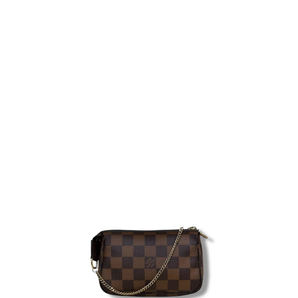 Louis Vuitton Damier Check Chain Pochette Ebene Mini