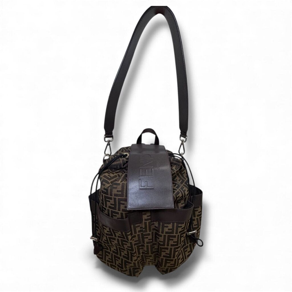 Fendi FF Jacquard Strike Backpack Brown Large