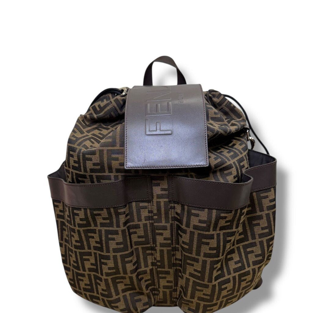 Fendi FF Jacquard Strike Backpack Brown Large