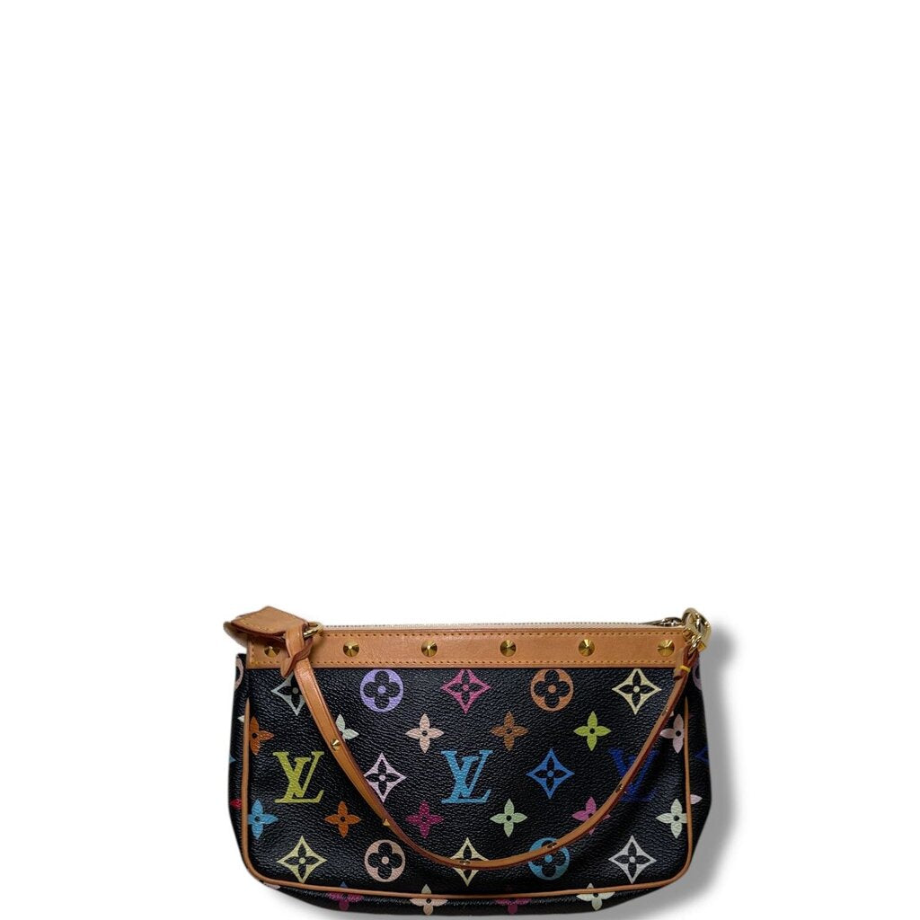 Louis Vuitton Multicolor Murakami Pochette Accessories Shoudler Bag Black