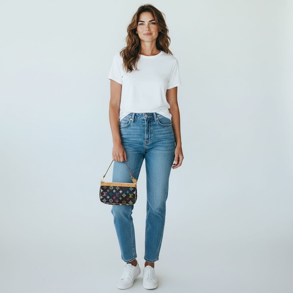 Louis Vuitton Multicolor Murakami Pochette Accessories Shoudler Bag Black