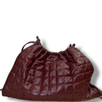 Gucci Calfskin Quilted Deco Tote Bag Bordeaux Medium
