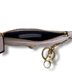 Versace Quilted Lambskin Leather Keychain Wallet Pink
