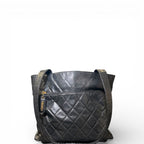 Chanel Matelasse Patent leather Tote Handbag Black