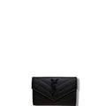 Saint Laurent YSL Flap Chevron Wallet Black