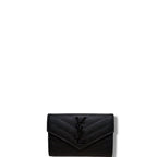 Saint Laurent YSL Flap Chevron Wallet Black