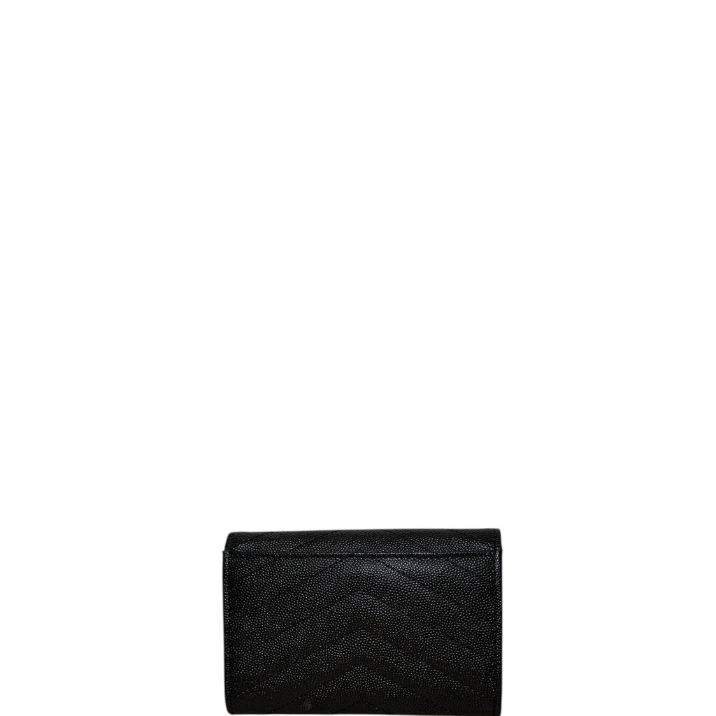 Saint Laurent YSL Flap Chevron Wallet Black