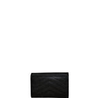 Saint Laurent YSL Flap Chevron Wallet Black