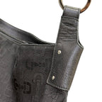 Gucci Horsebit Classic Ring Hobo Bag Black