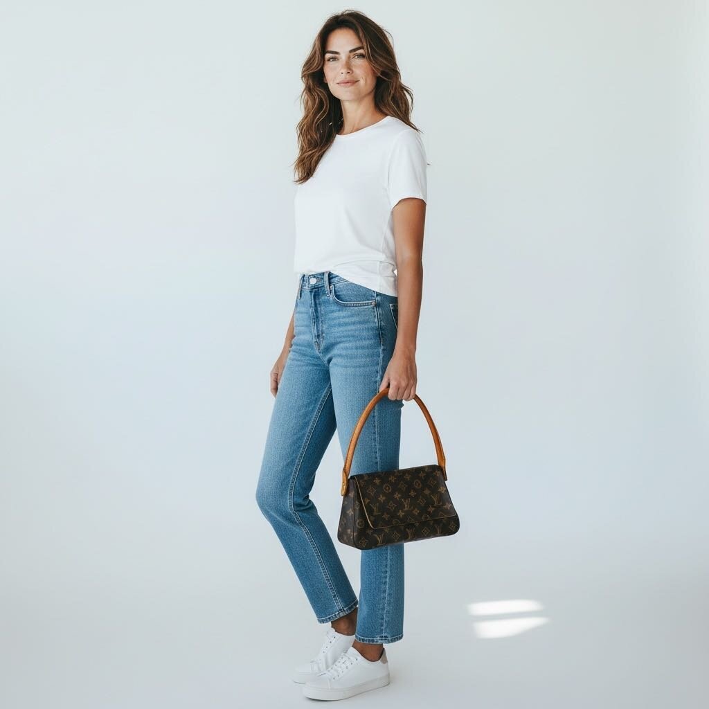 Louis Vuitton Looping Canvas Shoulder Bag Monogram Mini
