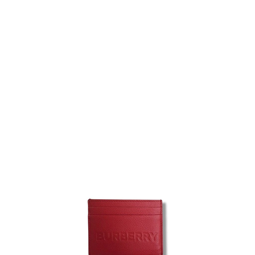 Burberry Sandon Embossed Smooth Leather Card Holder Red