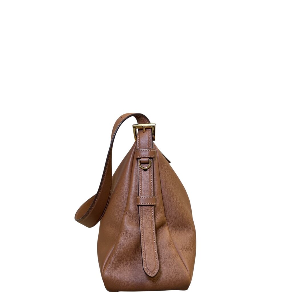 Prada Aimee Leather Shoulder Bag Caramel Large