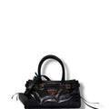 Prada Bonnie Leather Shoulder Bag Black Mini