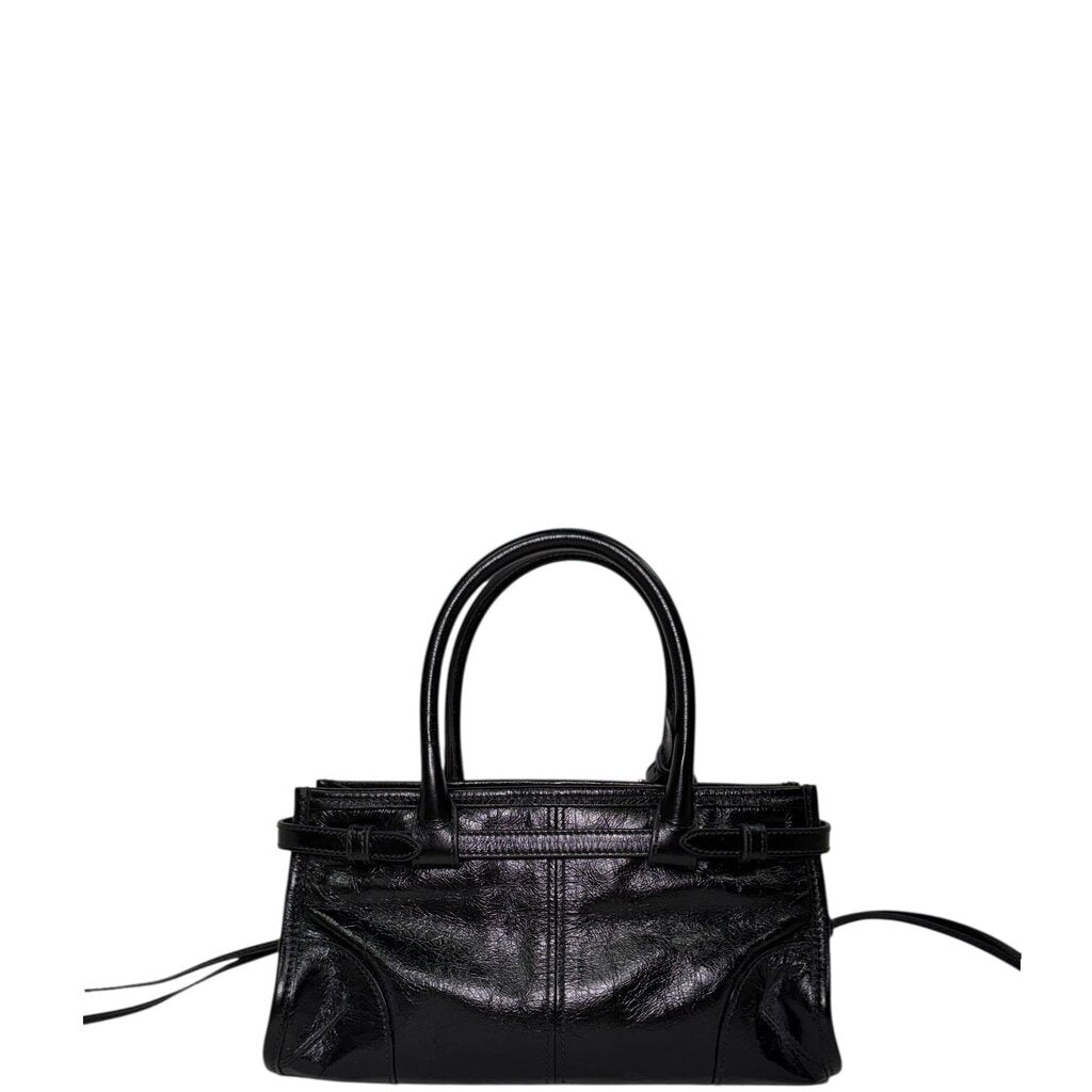 Prada Bonnie Leather Shoulder Bag Black Mini