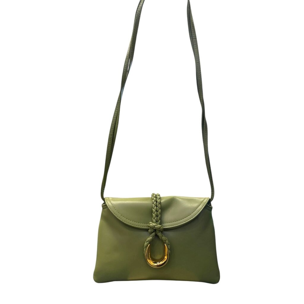 Bottega Veneta Liberta Leather Crossbody Bag Matcha Baby
