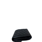 Saint Laurent YSL Cassandre Matelasse Compact Trifold Grain de Poudre Leather Wallet Black
