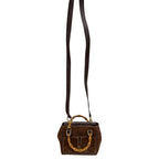 Gucci Bamboo Diamante Suede Crossbody Brown