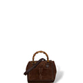 Gucci Bamboo Diamante Suede Crossbody Brown