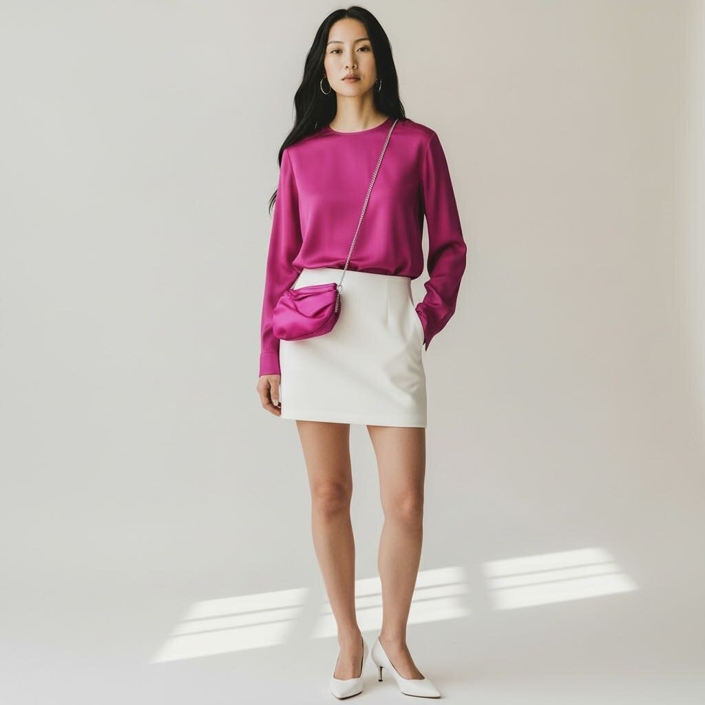 Jimmy Choo Satin Bonny Bag Fuschia