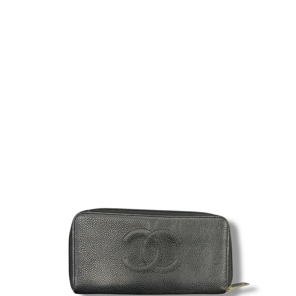 Chanel CC Caviar Long Wallet Black