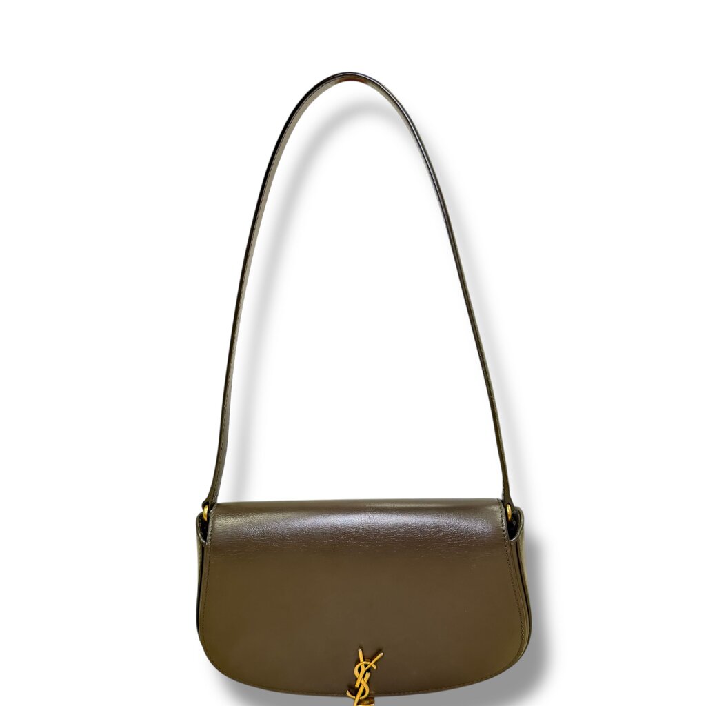 Saint Laurent YSL Voltaire Leather Shoulder Bag Green Mini