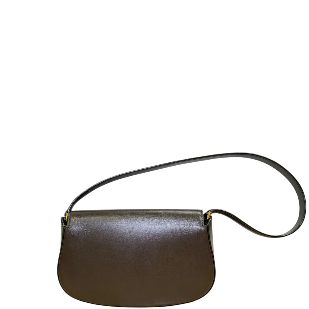 Saint Laurent YSL Voltaire Leather Shoulder Bag Green Mini