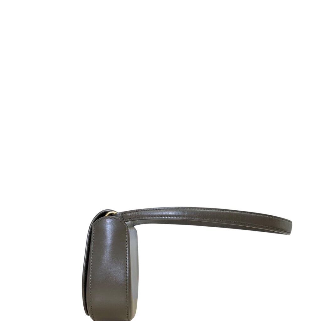Saint Laurent YSL Voltaire Leather Shoulder Bag Green Mini