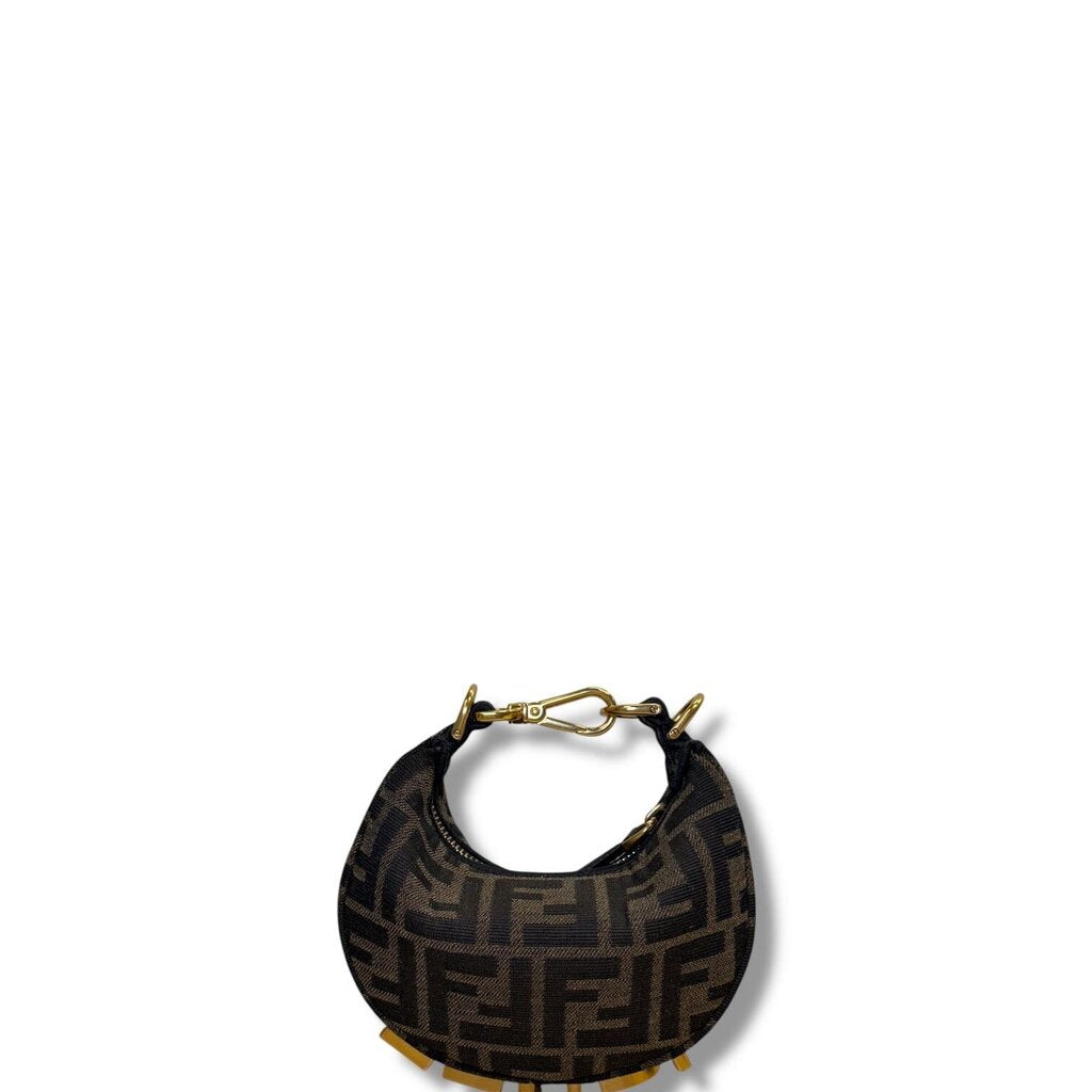 Fendi Fabric Jacquard FF Fendigraphy Bag Brown Nano