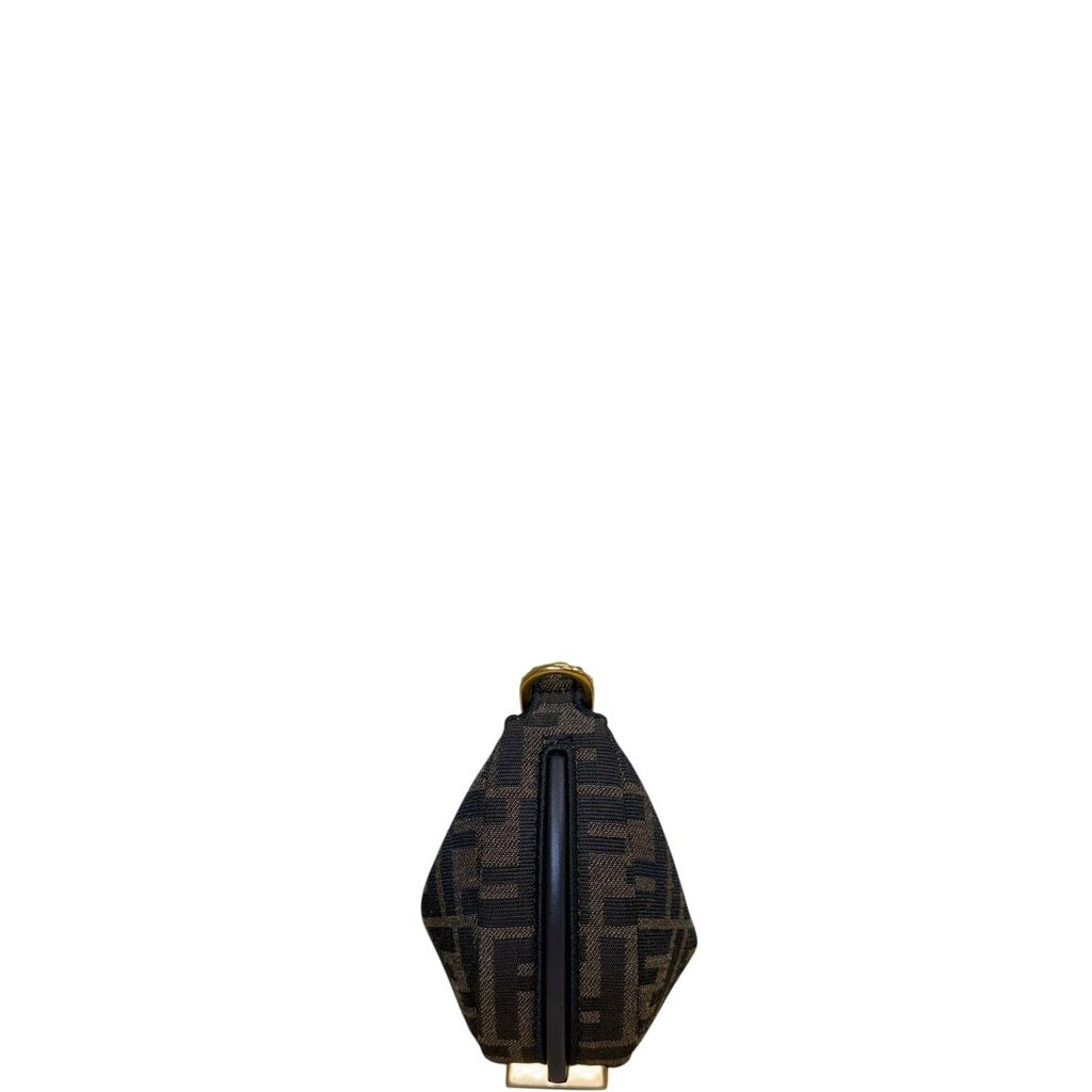 Fendi Fabric Jacquard FF Fendigraphy Bag Brown Nano