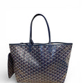 Goyard Saint Louis Canvas Leather Tote Navy Marine PM