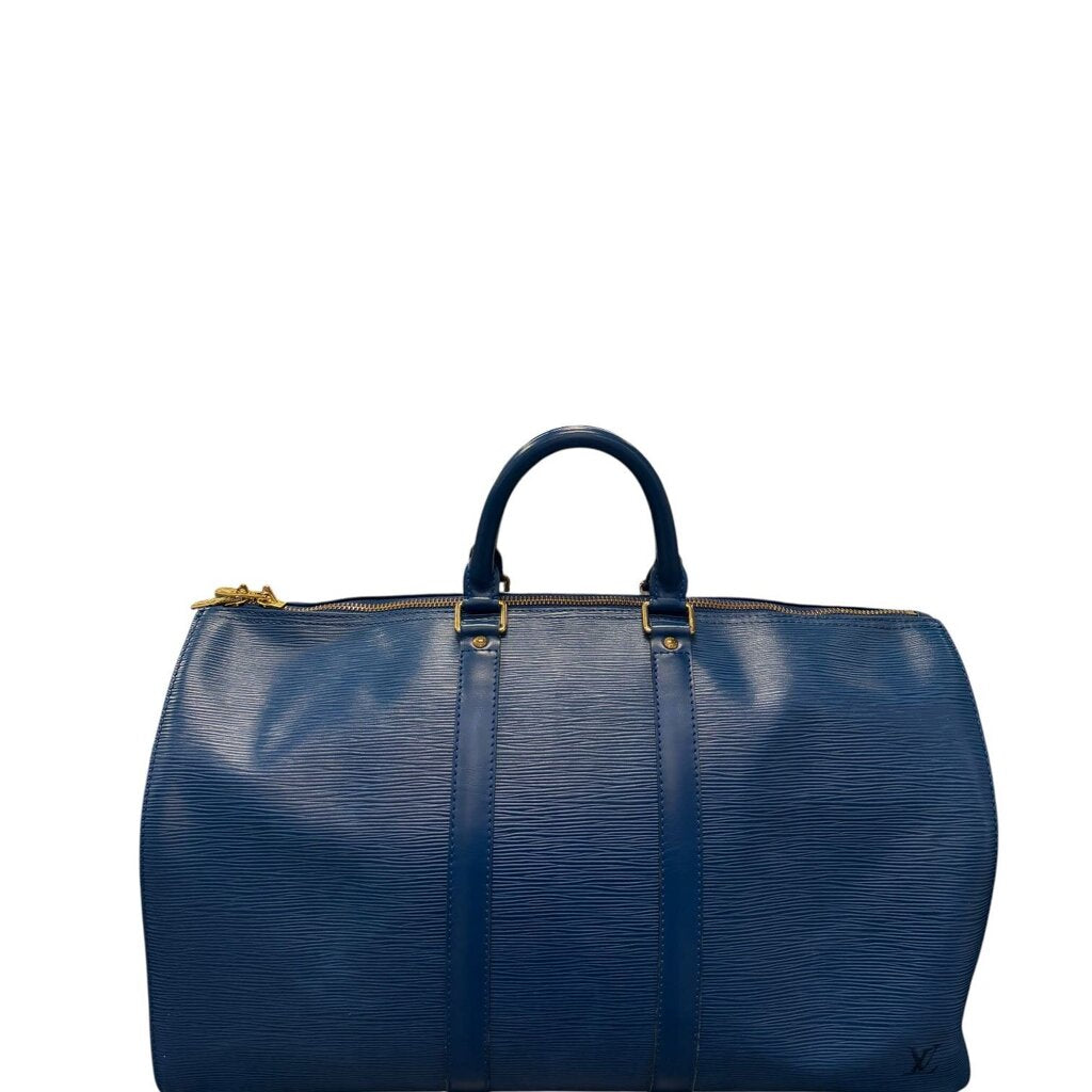 Louis Vuitton Keepall Epi Handbag Blue 50