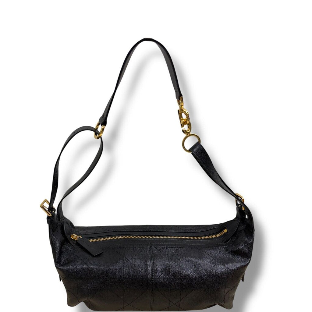 Christian Dior D-Journey Calfskin Shoulder Bag Black Medium