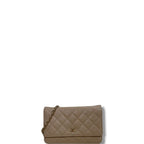 Chanel Caviar Quilted Wallet On Chain WOC Tan Beige