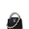 Louis Vuitton LV Capucines Shearling Top Handle Jewel Shoulder Bag Black BB