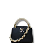 Louis Vuitton LV Capucines Shearling Top Handle Jewel Shoulder Bag Black BB