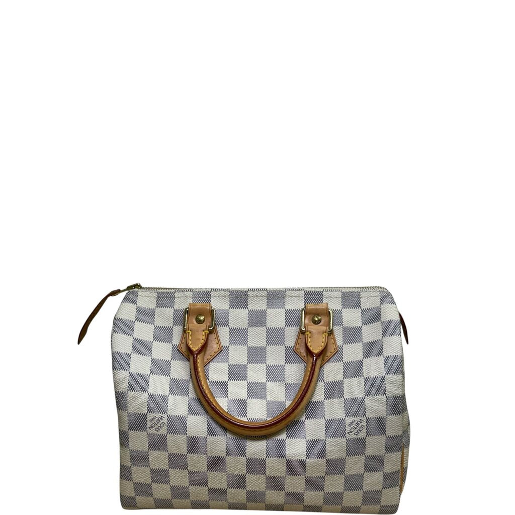 Louis Vuitton Speedy Canvas Handbag Damier Azur 25