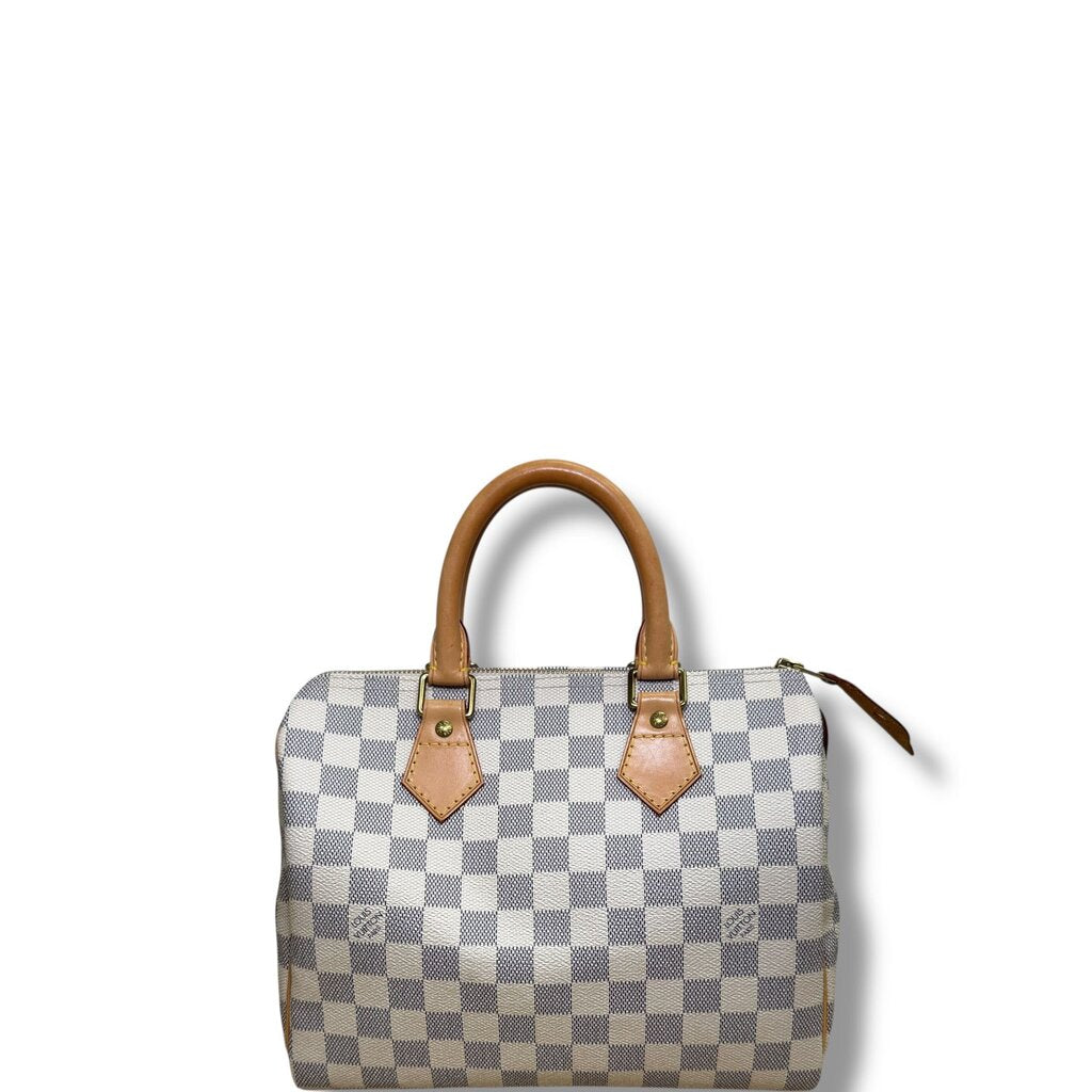 Louis Vuitton Speedy Canvas Handbag Damier Azur 25
