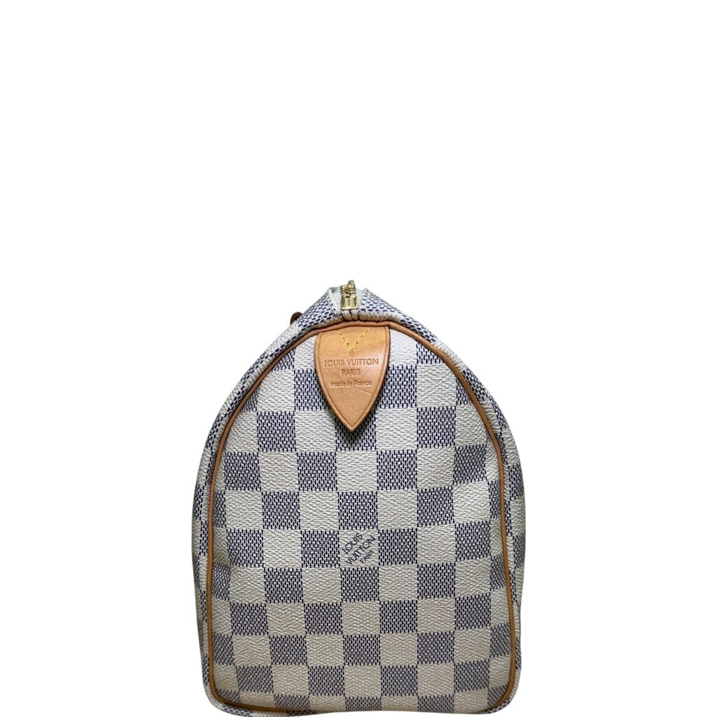 Louis Vuitton Speedy Canvas Handbag Damier Azur 25