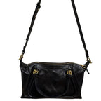 Chloe Natural Shiny Calfskin Paraty 24 Bag Black Medium
