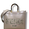 Fendi FF Vitello King Plexiglass Elaphe Python Print Logo Sunshine Shopper Tote Nuvola Daisy Roccia Medium