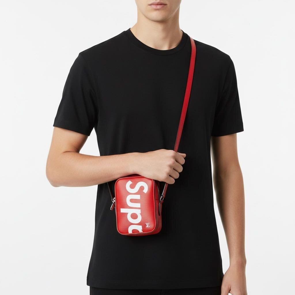 Louis Vuitton X Supreme Danube Epi Leather Bag Red