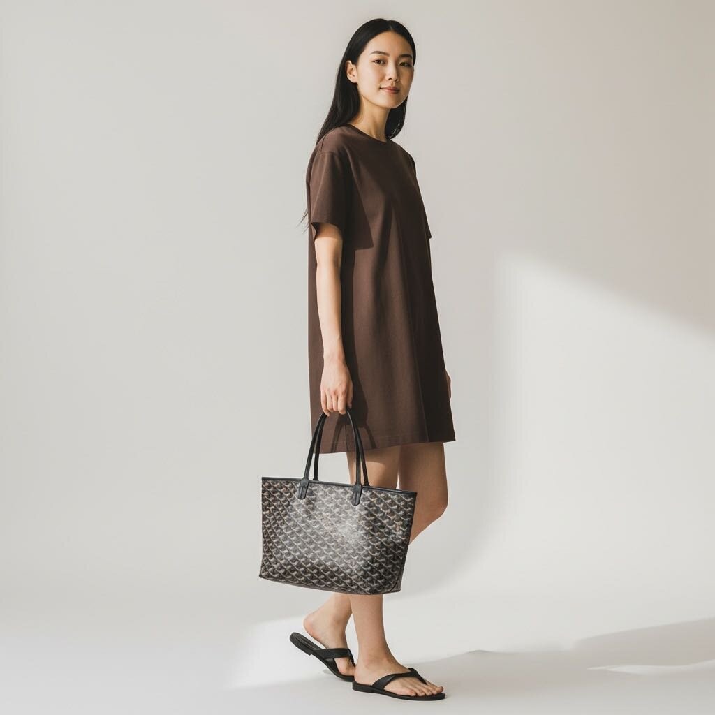 Goyard Goyardine Artois Tote Handbag Black PM
