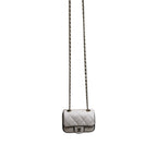 Chanel Lambskin Quilted Resin CC Flap Clutch with Chain White Micro