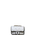 Chanel Lambskin Quilted Resin CC Flap Clutch with Chain White Micro