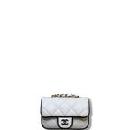 Chanel Lambskin Quilted Resin CC Flap Clutch with Chain White Micro